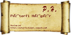 Péterfi Hágár névjegykártya